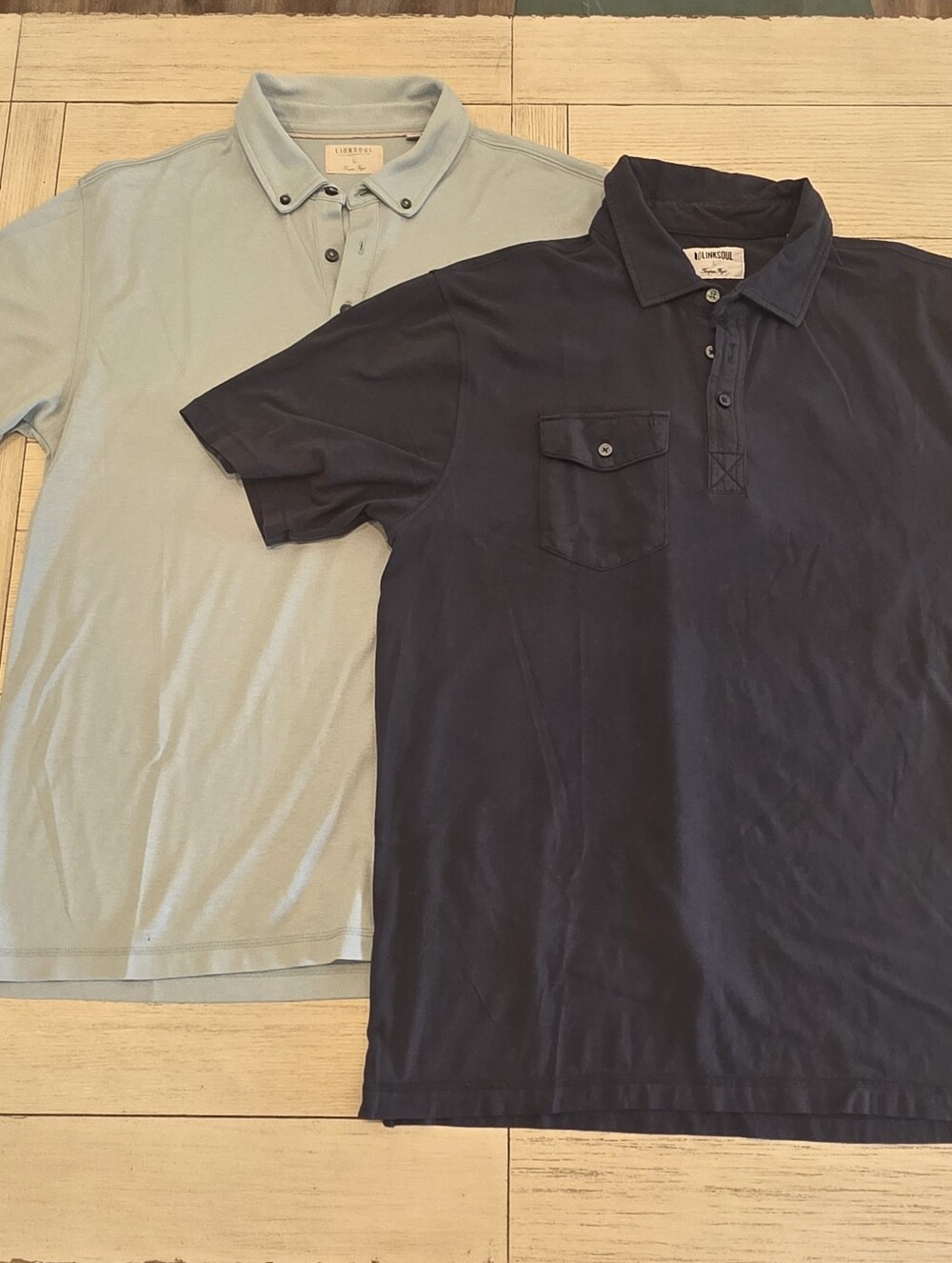 Linksoul Men's Polo Duo in Navy and Light Blue - Size Large